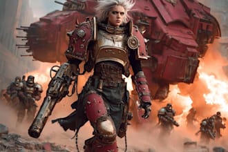 illustrate a warhammer 40k art