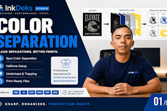 do professional color separation for screen printing
