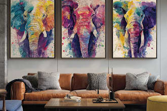 design abstract watercolor canvas wall art