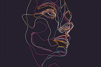 draw abstract continuous line art for you
