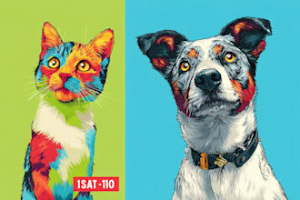 make a vector of you pet with pop art