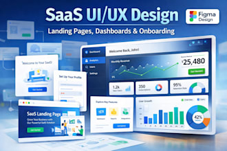design saas website, onboarding UX, dashboard and CRM UI UX figma and budibase