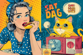 design retro vintage illustration retro comic book pop art