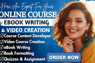 write ebook online course content book formatting video course creation