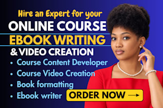 write ebook online course content book formatting video course creation