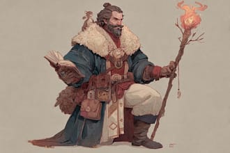 draw epic fantasy character art for tabletop rpgs