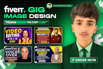 design clickable fiverr gig image, cover and youtube thumbnail