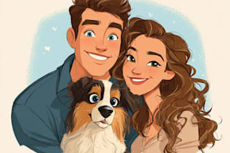 draw family portrait illustration