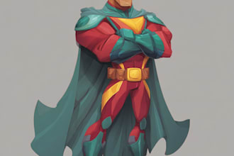 illustrate wonderful superhero comic cartoon character yourself