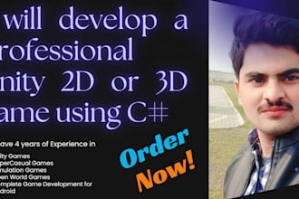 do professional unity 2d or 3d game csharp