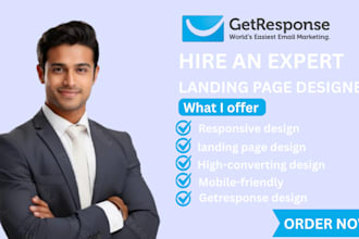 design high converting and responsive getresponse landing page