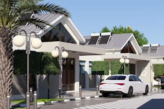 render building external design, real estate property rendering,furniture layout