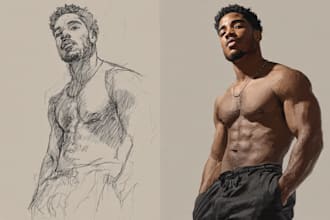 draw your characters and fanart in semi realistic art