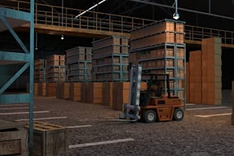 3d model and design photorealistic warehouse, factory and industrial buildings