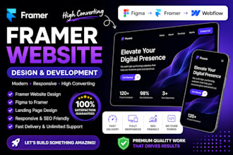 design and develop a professional framer website, landing page, and startup webs