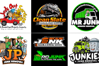 design hauling, dumpster, trash and junk removal logo
