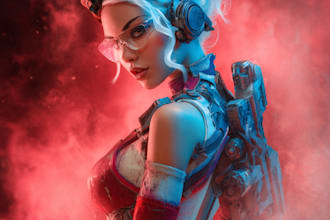 make fantasy, sci fi, character with hyperrealistic style