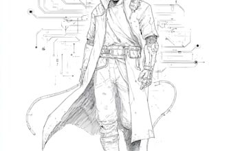 draw of your character, sci fi fantasy, cyberpunk