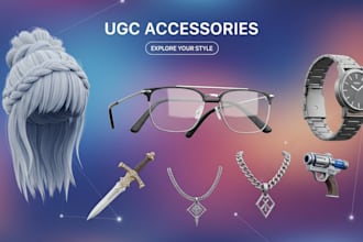 create 3d accessories hair clothing and weapon for your game