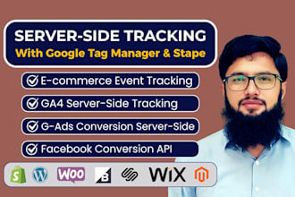 fix ga4, setup server side tracking, meta capi, and GTM for shopify, ecommerce