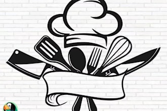 do restaurant, bar, nightclub, pizza, bbq, food logo and t shirt design