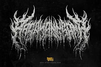 design a brutal deathcore  black metal logo