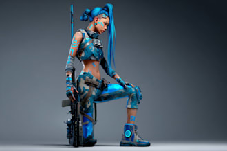 create cyberpunk character art