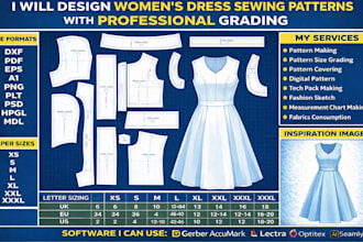 design womens dress sewing patterns with professional grading