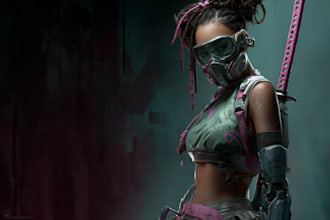 make a cyberpunk character art