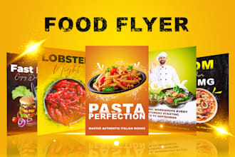 design creative food pizza flyer, BBQ poster, and special offer