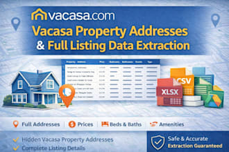 extract vacasa property addresses and full listing data
