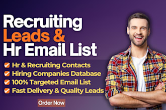 provide recruiting leads, hr email list, hiring companies contact database