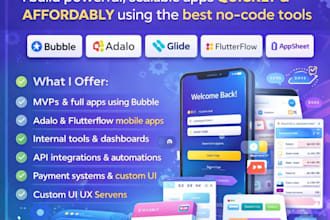 no code app bubble mvp io developer adalo flutterflow appsheet glide mobile app