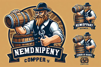 do good looking barrels in vintage style mascot logo with free source file