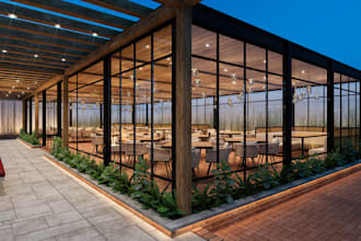 design cafe, coffee shop and restaurant interior 3d rendering