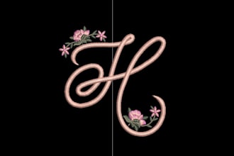 digitize embroidery patch, monogram, lettering in few hours