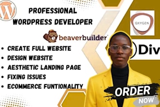 do wordpress website with oxygen builder, gutenberg kandence, beaver and divi