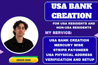 usa bank creation stripe payoneer wise mercury bank creation