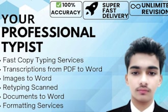do a fast typing job, retype scanned documents, your typist