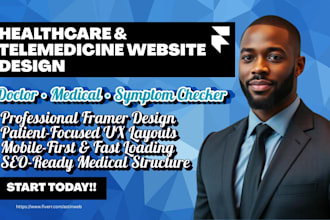 design healthcare website, telemedicine, doctor, symptom checker medical website