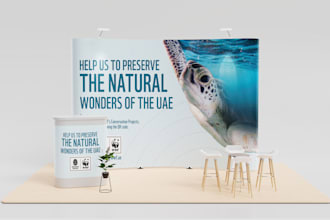 design creative trade show booth, backdrops, banner