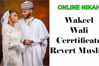 be your online nikah imam with wali, wakeel and provide certificate
