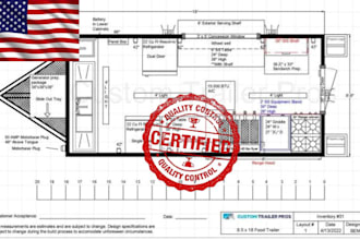 design food truck, trailer and cart floor plan with electrical layout