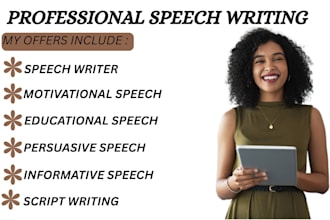 write compelling speeches, wedding vows, toasts, letters professionally