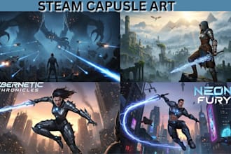 design steam capsule art and professional game cover art and indie game studio