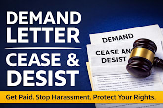write a strong demand letter, cease and desist or legal notice