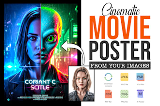 do photoshop movie poster design or ai film poster design