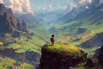 draw a landscape illustration