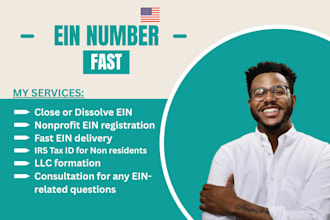 get your USA irs ein tax id for and non resident, ein number, close ein