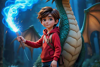 design fantasy and animal children story  book illustration